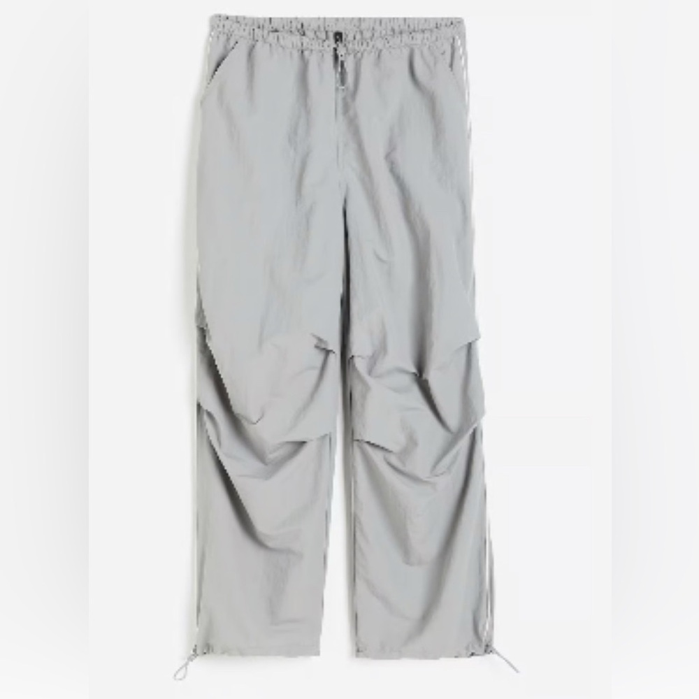 Divided Gray Cargo Parachute Pants